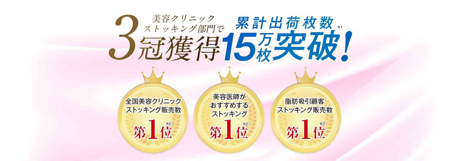 美容クリニックストッキング部門で3冠達成